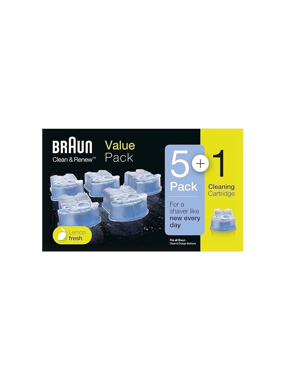 Braun Clean & Renew Elektrikli Tıraş Makinesi Için Yedek Kartuşlar, 5+1'li Paket