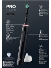 Oral-B Pro 3 - 3900 - Siyah Beyaz 2'li Elektrikli Diş Fırçası Seti